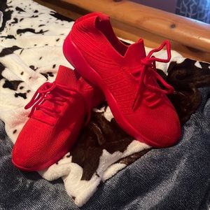 Super cute red slip on shoes
